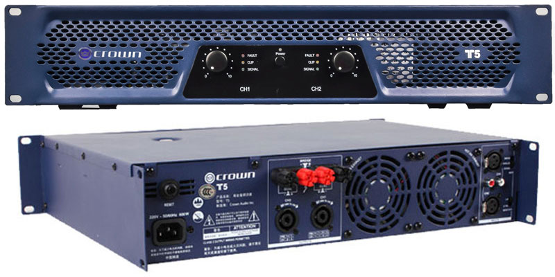 class-h线路-紧凑的2u机身设计crown t5 500w功放二通道专*功放crown
